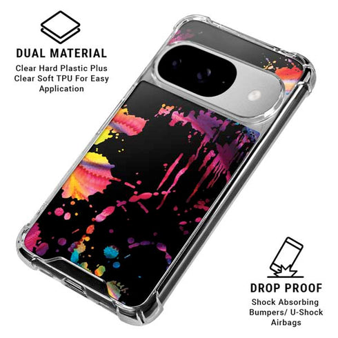 Chromatic Splatter Black Google Pixel 10 Clear Case